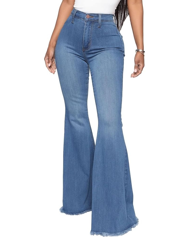 Bell Bottom Jeans for Women, High Waisted Flare Jeans for Women Ripped Stretchy Bell Bottoms Pants 375-middle Blue $14.26 Jeans