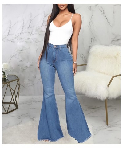 Bell Bottom Jeans for Women, High Waisted Flare Jeans for Women Ripped Stretchy Bell Bottoms Pants 375-middle Blue $14.26 Jeans