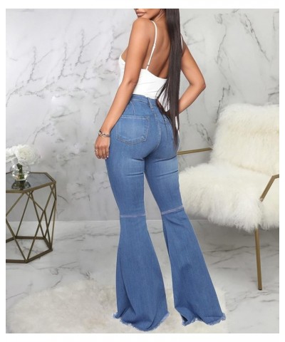 Bell Bottom Jeans for Women, High Waisted Flare Jeans for Women Ripped Stretchy Bell Bottoms Pants 375-middle Blue $14.26 Jeans