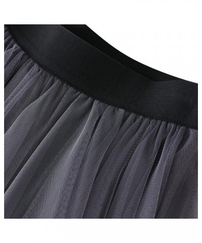 Women's Fashion Tulle Skirts 3 Layered High Low Asymmetrical Midi Length Elastic Waist Mesh Tutu Skirt Party Prom Tulle Skirt...