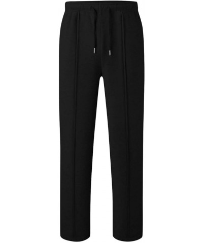 Baggy Wide Leg Sweatpants for Women Fleece High Waist Joggers with Pockets Lightweight Comfy Drawstring Sweat Pants E004-blac...