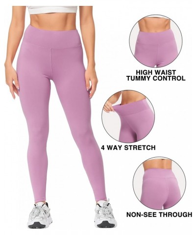 High Waisted Leggings for Women Ultra Soft Stretch Opaque Slim Yoga Leggings One Size & Plus Size 5 Pack-black/Blue/Dark Pink...