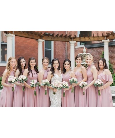 Women's Off The Shoulder Bridesmaid Dresses Long Slit Ruched Chiffon Formal Evening Gowns Wisteria $32.99 Dresses