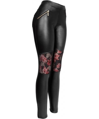 Faux Leather Designs Leggings Flower Insert $9.87 Leggings