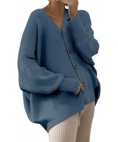 Women's Open Front Oversized Chunky Knit Long Sleeve Casual Loose Fall Fashion Sweaters Cardigan Dusty Blue $17.15 Sweaters