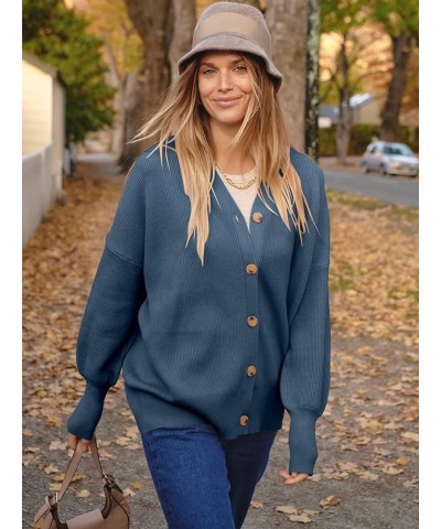 Women's Open Front Oversized Chunky Knit Long Sleeve Casual Loose Fall Fashion Sweaters Cardigan Dusty Blue $17.15 Sweaters