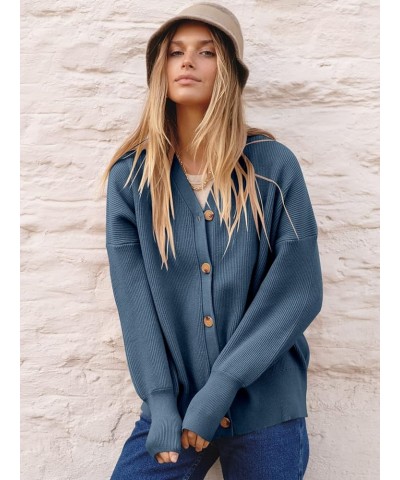 Women's Open Front Oversized Chunky Knit Long Sleeve Casual Loose Fall Fashion Sweaters Cardigan Dusty Blue $17.15 Sweaters