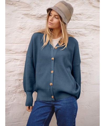 Women's Open Front Oversized Chunky Knit Long Sleeve Casual Loose Fall Fashion Sweaters Cardigan Dusty Blue $17.15 Sweaters