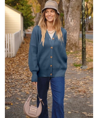 Women's Open Front Oversized Chunky Knit Long Sleeve Casual Loose Fall Fashion Sweaters Cardigan Dusty Blue $17.15 Sweaters