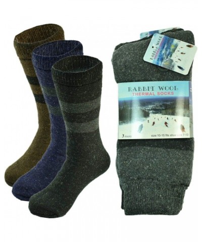 Pack of 6 Pairs Unisex Men Winter Warm Rabbit Wool Knit Thermal Socks for Cold Weather 10-15 $10.66 Activewear