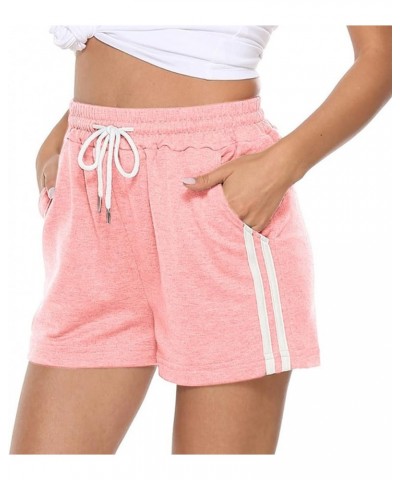 Women's Sweat Shorts Cotton Drawstring Summer Workout Casual Lounge Shorts with Pockets Pink $11.04 Activewear