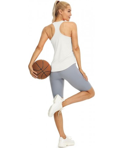 Women's Racerback High Neck Athletic Tank Tops for Workout Yoga Running (Pack of 3) Off White/Camel/Lilac $12.00 Activewear