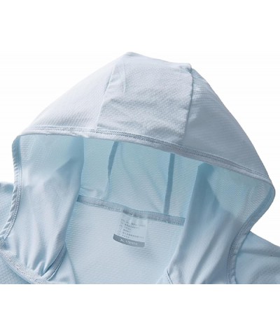 Women's UPF 50+ Sun Protection Jacket Hooded Cooling Shirt for Women with Pocket 2 Blue $11.75 Jackets