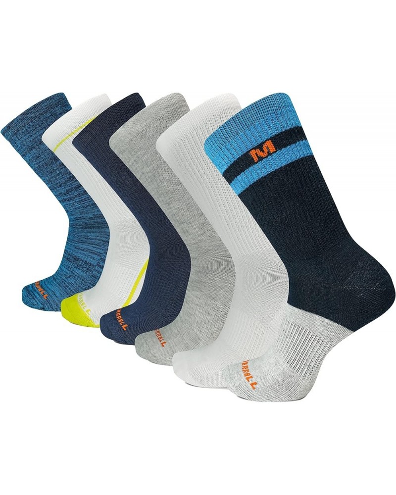 Recycled Cushion Crew - Blue Assorted (6 Pairs) $10.75 Socks