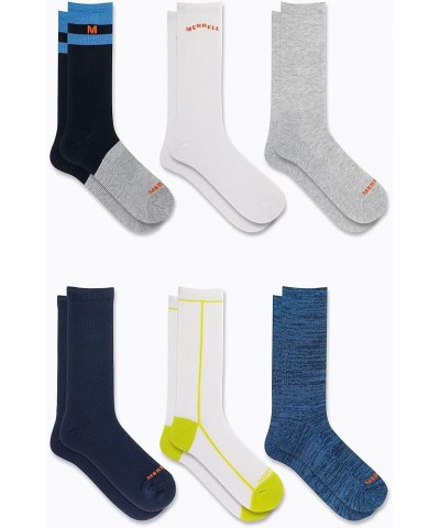 Recycled Cushion Crew - Blue Assorted (6 Pairs) $10.75 Socks