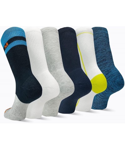 Recycled Cushion Crew - Blue Assorted (6 Pairs) $10.75 Socks