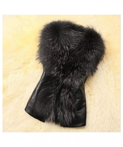 Furry Jacket Coats for Women Faux Leather Cardigan Coat Outwear Vest Sleeveless Warm Winter Coats Fleece Jacket Black $13.39 ...