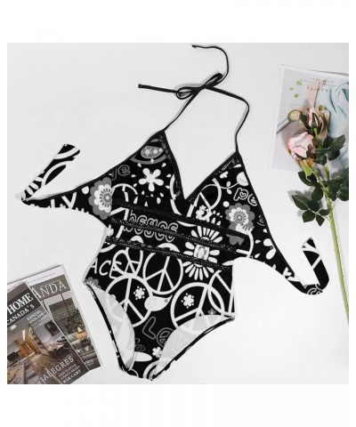 Women One-Piece Halter Bikini Padded Swimwear Tie Side Triangle Bathing Suit Multi 18 $13.23 Swimsuits