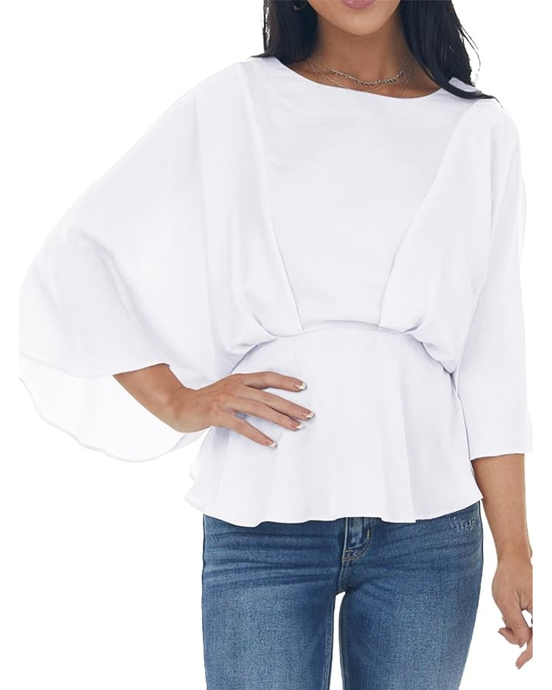 Business Casual Tops for Women V Neck Work Shirts Long Sleeve Chiffon Blouses Professional Outfits with Cufflinks B-white $10...