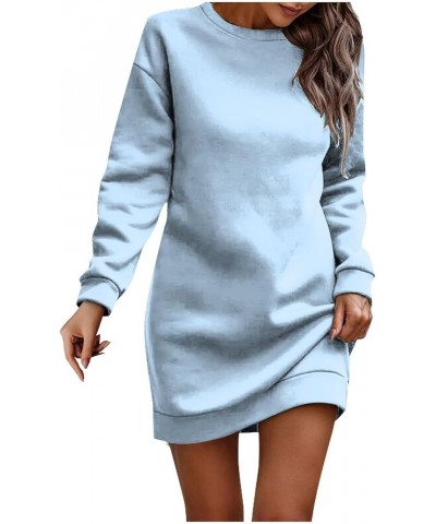 Women Causal Sweatshirts Dress,Oversized Trendy Graphic Outdoor Cute Loose Pullover Top T-Shirt Hip Pack Dress 10-light Blue ...