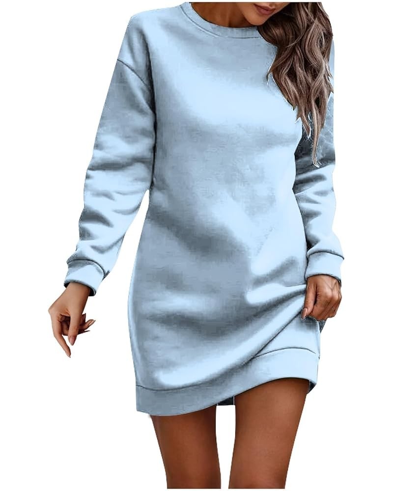 Women Causal Sweatshirts Dress,Oversized Trendy Graphic Outdoor Cute Loose Pullover Top T-Shirt Hip Pack Dress 10-light Blue ...