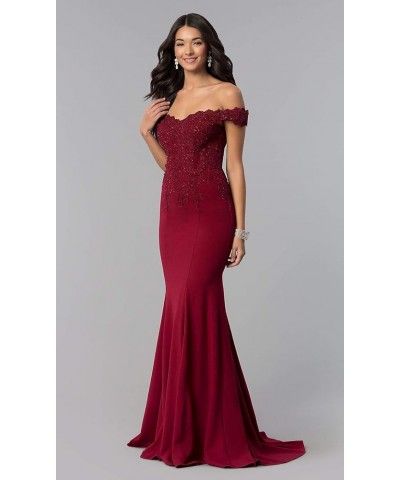 Women's Off The Shoulder Beaded Mermaid Bridesmaid Dress Long Lace Prom Party Gown Champagne $38.00 Dresses