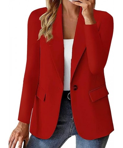 Blazers for Women Business Casual Button Suit Lightweight Long Sleeve Lapel Short Jackets 2023 Work Office Outfits 2-rd2 $12....