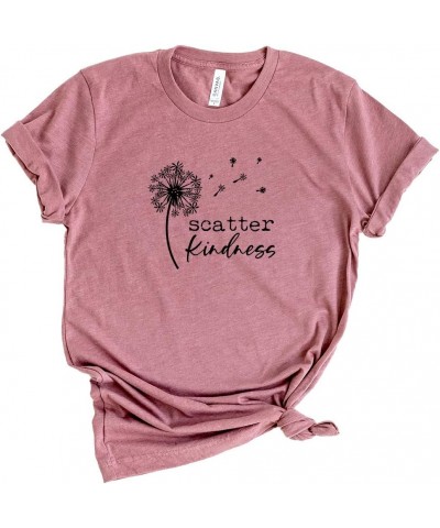 Scatter Kindness - Kindness - Short Sleeve Graphic Tee Mauve_black Ink $10.00 T-Shirts