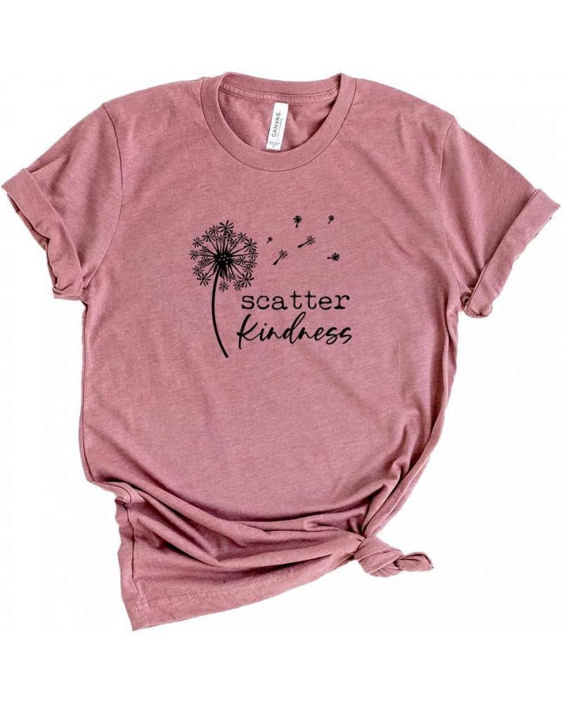 Scatter Kindness - Kindness - Short Sleeve Graphic Tee Mauve_black Ink $10.00 T-Shirts