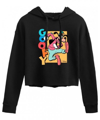 Goofy - Juniors Cropped Pullover Hoodie Black $12.60 Hoodies & Sweatshirts