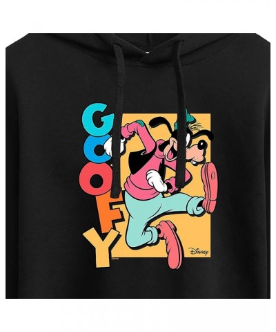 Goofy - Juniors Cropped Pullover Hoodie Black $12.60 Hoodies & Sweatshirts