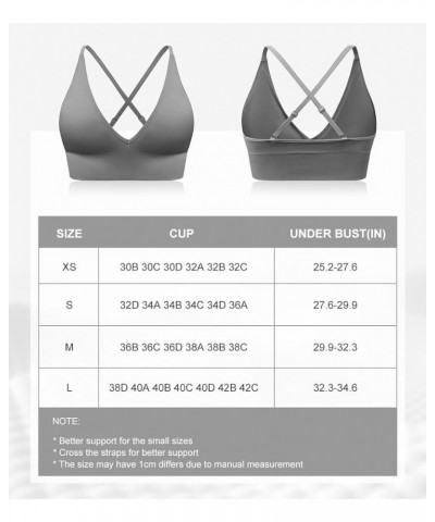 Womens V-Neck Longline Sports Bra, Strappy Criss Cross, Padded Cups, Adjustable Thin Spaghetti Straps Workout Yoga Crop Top G...