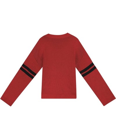 Valentines Day Sweater for Women Knit Long Sleeve Crewneck Cute Heart Sweater Pullover Jumper Tops Love Red $11.27 Sweaters