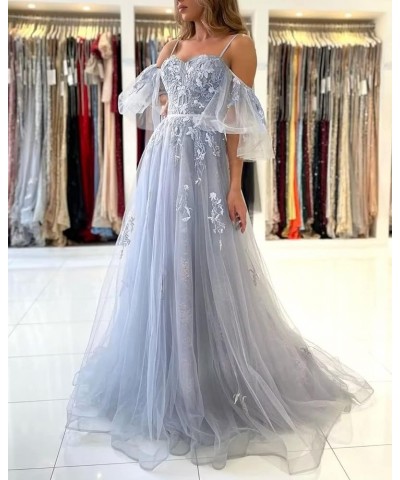 Tulle Prom Dresses for Women Long Ball Gown Off Shoulder Lace Applique Formal Evening Party Gowns 2024 Burnt Orange $38.70 Dr...