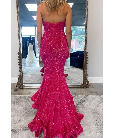 Mermaid Sequin Prom Dresses for Women Sexy Tight V Neck Evening Dress Sparkly Formal Party Gowns Royal Blue $34.79 Dresses