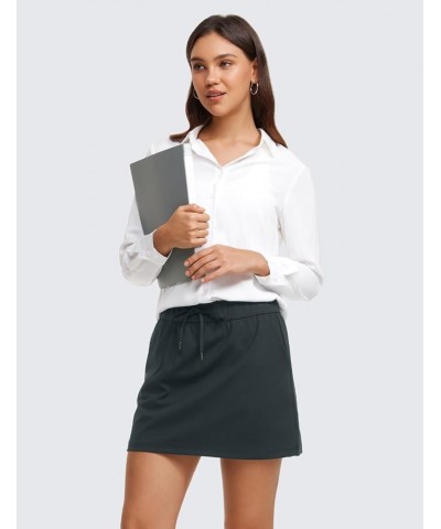 4-Way Stretch Skirts for Women High Waisted Work Casual Golf Tennis Skirt Skorts with 5 Pockets Melanite $18.40 Skorts