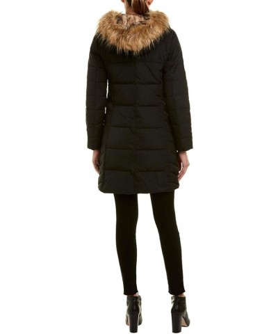 Women's Taffeta Quilted Down Coat with Hood Black $39.28 Jackets