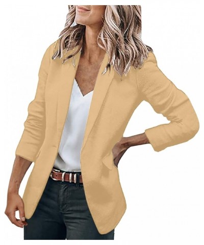 plus Size Women Winter Coats Women Casual Solid Single Button Lapel Short Sleeve Slim Suit Sailor Winter Coat Tc-khaki $13.98...