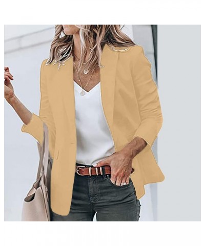 plus Size Women Winter Coats Women Casual Solid Single Button Lapel Short Sleeve Slim Suit Sailor Winter Coat Tc-khaki $13.98...