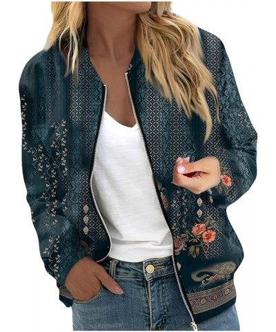 Winter Clothing For Women,2023 Trendy Women Casual Jacket Women'S Jackets Long Sleeve Lightweight Zip Short Print Jacket 1-na...