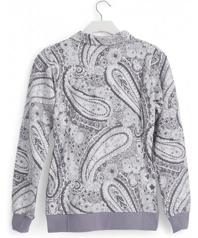 Women's French Terry Quarter-Zip Sweatshirt with Pockets (Extended Size Range) Citrus Paisley Gray $12.17 Activewear