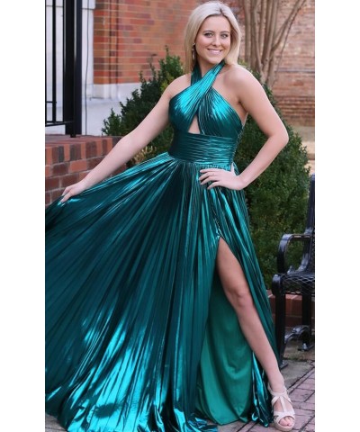 Sparkly Satin Prom Dresses Long with Slit Empire Waist A Line Keyhole Satin Formal Party Dress for Women AG083 Bred $29.99 Dr...