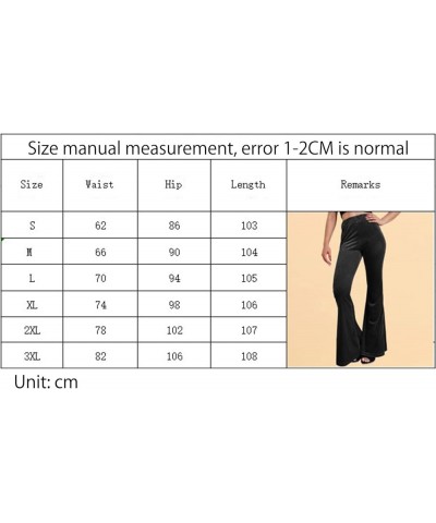 Women 's Velvet Flare Pants High Waist Bell Bottom Solid Color Slim Fit Casual Long Trousers Bootcut Pants Red $11.79 Pants