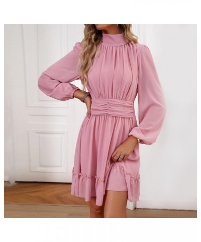 Women's Winter Clothes 2023 Solid Color Loose Straight Dress Knee Length Short Dress Homecoming Dresses 11-pink $13.74 Dresses