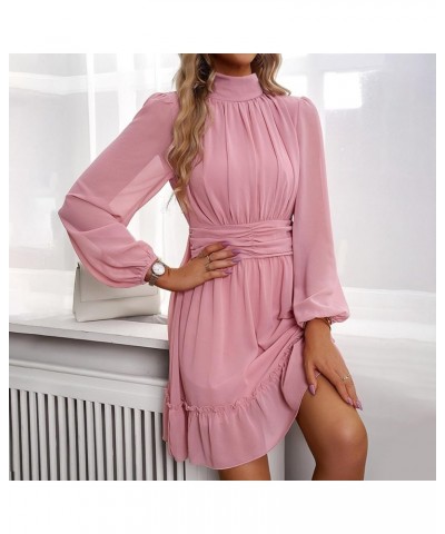 Women's Winter Clothes 2023 Solid Color Loose Straight Dress Knee Length Short Dress Homecoming Dresses 11-pink $13.74 Dresses