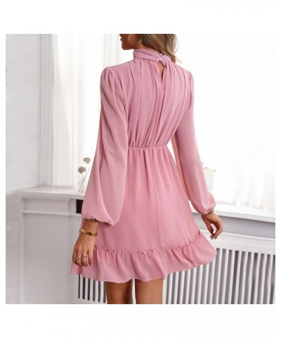 Women's Winter Clothes 2023 Solid Color Loose Straight Dress Knee Length Short Dress Homecoming Dresses 11-pink $13.74 Dresses