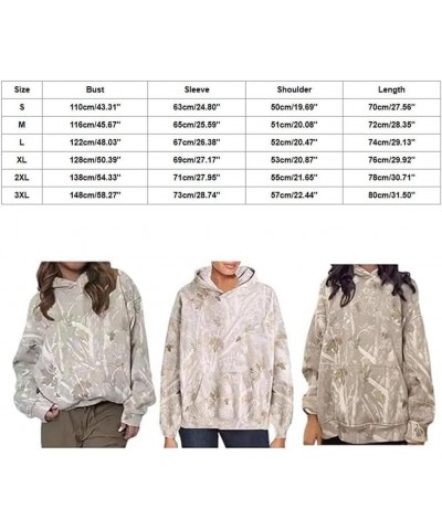 Women's Crewneck Camouflage Maple Leaf Sweatshirt Oversized Cotton Pullover Hoodie with Kangaroo Pocket for Women 04-camo $17...