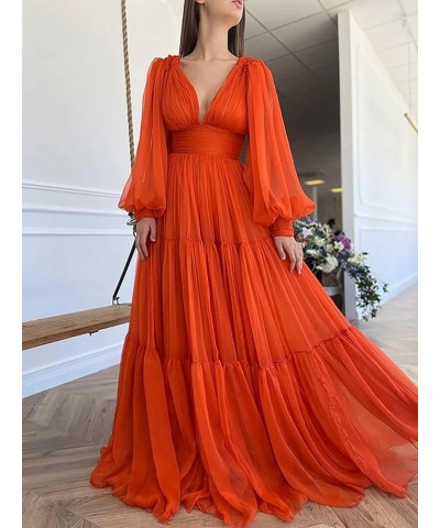 Long Puffy Sleeve Prom Dress V Neck Empire Waist Ball Gown Tulle Formal Evening Gowns for Women Formal Mustard Yellow $36.00 ...