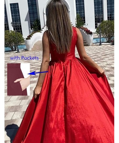 Women's One Shoulder Prom Dresses 2024 Long Slit Satin Formal Evening Gowns with Pockets Purple $30.10 Dresses