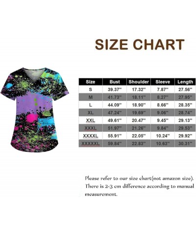 Womens Short Sleeve Scrub Tops Casual Going Out Shirts Classic Tees Trendy Ladies V Neck Nurses Uniforms Blouses 8-light Purp...